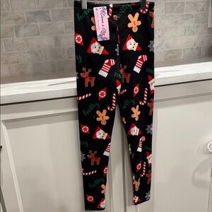 Emma & Elsa Christmas Holiday Kids Leggings size 10/12